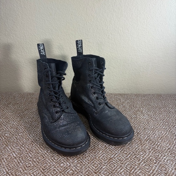 Dr. Martens Shoes - Dr Doc Martens Boots Womens SZ 7 EU 38 Pascal Black Leather Goth Grunge Punk